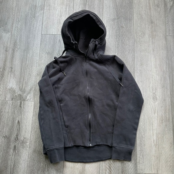 lululemon athletica Tops - Lululemon Black Cowl neck full Zip-Up Hoodie Size 4 womens